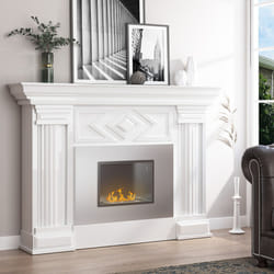 HOMCOM Wall Mounting Bio Ethanol Fireplace Heater with 1.2L Tank, Silver