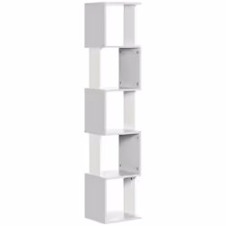 HOMCOM 5-Tier Bookshelf Freestanding Bookcase Storage Shelves, Light Grey - Additional view 8