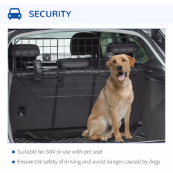 PawHut Car Dog Guard Mesh Boot Barrier Pet Headrest Travel, 90-120W x 40.5H cm