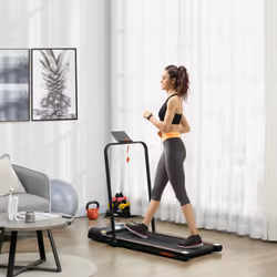 HOMCOM Foldable Walking Treadmill w/ LED Display, Red