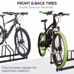 HOMCOM Bike Parking Rack Bicycle Locking Storage Stand for 6 Cycling Black - Additional view 5