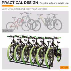 HOMCOM Bike Parking Rack Bicycle Locking Storage Stand for 6 Cycling Black - Additional view 6
