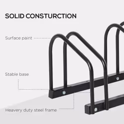 HOMCOM Bike Parking Rack Bicycle Locking Storage Stand for 6 Cycling Black - Additional view 7