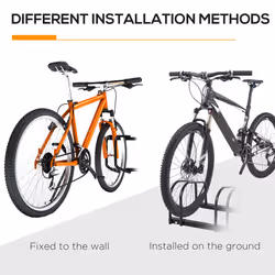 HOMCOM Bike Parking Rack Bicycle Locking Storage Stand for 6 Cycling Black - Additional view 8