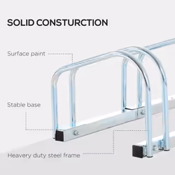 HOMCOM Bike Parking Rack Bicycle Locking Storage Stand for 4 Cycling Silver - Additional view 6