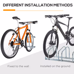 HOMCOM Bike Parking Rack Bicycle Locking Storage Stand for 4 Cycling Silver - Additional view 7