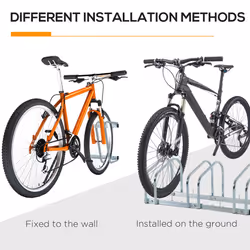 HOMCOM Bike Parking Rack Bicycle Locking Storage Stand for 3 Cycling Silver - Additional view 8
