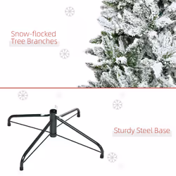 HOMCOM 6ft Snow Flocked Artificial Christmas Tree w/ Realistic Branch Tips - Additional view 5