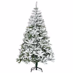 HOMCOM 6ft Snow Flocked Artificial Christmas Tree w/ Realistic Branch Tips - Additional view 6