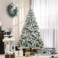 HOMCOM 6ft Snow Flocked Artificial Christmas Tree w/ Realistic Branch Tips - Additional view 7