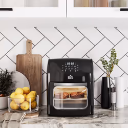 HOMCOM 12L Air Fryer Oven with 8 Preset Modes Rapid Air Circulation 1800W Black
