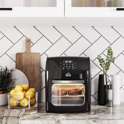 HOMCOM 12L Air Fryer Oven with 8 Preset Modes Rapid Air Circulation 1800W Black