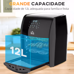 HOMCOM 12L Air Fryer Oven with 8 Preset Modes Rapid Air Circulation 1800W Black - Additional view 4