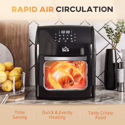 HOMCOM 12L Air Fryer Oven with 8 Preset Modes Rapid Air Circulation 1800W Black - Additional view 5