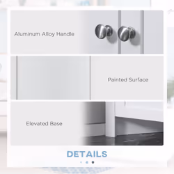 kleankin Corner Bathroom Cabinet, Double Doors and Adjustable Shelves, White - Additional view 6