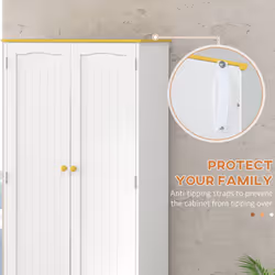 HOMCOM Freestanding Kitchen Cupboard 4-Door Storage Cabinet w/ 4 Shelves, White - Additional view 5
