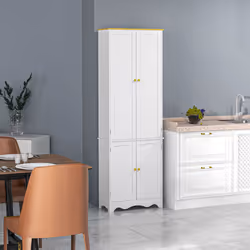 HOMCOM Freestanding Kitchen Cupboard 4-Door Storage Cabinet w/ 4 Shelves, White - Additional view 7