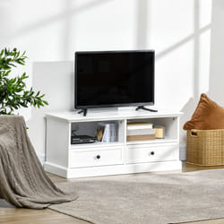 HOMCOM TV Stand with Drawers Shelves and Cable Management, for 45" TVs, White