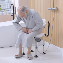 HOMCOM Adjustable Shower Stool with Suction Foot Pads for Elderly Disabled
