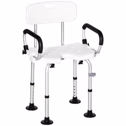 HOMCOM Adjustable Shower Stool with Suction Foot Pads for Elderly Disabled - Additional view 4