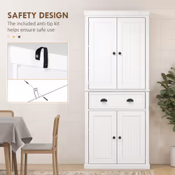 HOMCOM Kitchen Storage Cabinet with Drawers, Cupboards and Shelves, White
