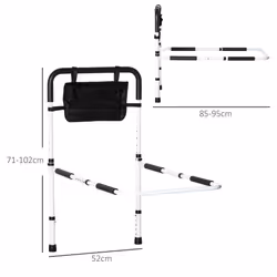 HOMCOM Adjustable Bed Assist Rail Grab Bar for Senior and Disabled White - Additional view 7