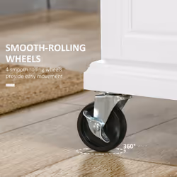 HOMCOM Rolling Kitchen Cart Storage Trolley with Drawer Towel Rail Steel White - Additional view 4