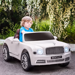 HOMCOM Bentley Mulsanne Licensed Kids Electric Ride-On Car w/ Remote - White
