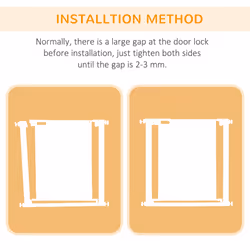 PawHut Pressure Fit Safety Gate for Stairs w/ Auto Close 75-82 cm - White - Additional view 6