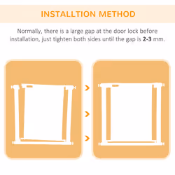 PawHut Pressure Fit Safety Gate for Stairs w/ Auto Close 75-82 cm - Black - Additional view 6