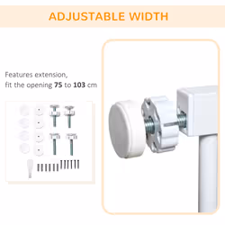 Pressure Fit Safety Gate for Doors, Dog Gate w/ Auto Close, 75-103 cm - White - Additional view 4