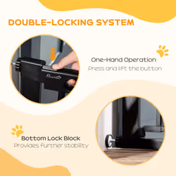 Pressure Fit Safety Gate for Doors, Dog Gate w/ Auto Close, 75-103 cm - Black