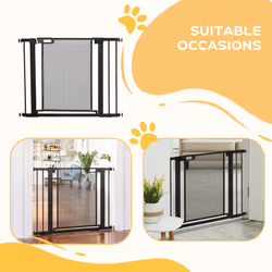 Pressure Fit Safety Gate for Doors, Dog Gate w/ Auto Close, 75-103 cm - Black - Additional view 4