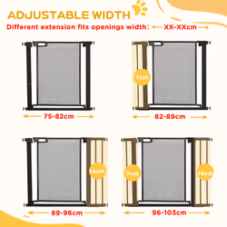 Pressure Fit Safety Gate for Doors, Dog Gate w/ Auto Close, 75-103 cm - Black - Additional view 7