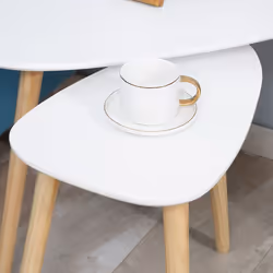 HOMCOM Side Table Set of 2, Modern End Coffee Bedside Tables White Natural - Additional view 5