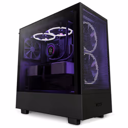 NZXT H5 Flow, Midi Tower, PC, Black, ATX, EATX, micro ATX, Mini-ITX, Steel, Tempered glass, 16.5 cm