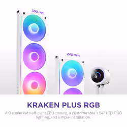 NZXT Kraken Plus RGB 240 Processor All-in-one liquid cooler 12 cm White