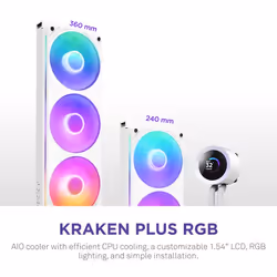 NZXT Kraken Plus 360 RGB Processor All-in-one liquid cooler White 1 pc(s) - Additional view 2