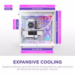 NZXT H9 Flow RGB+ Midi Tower White - Additional view 4