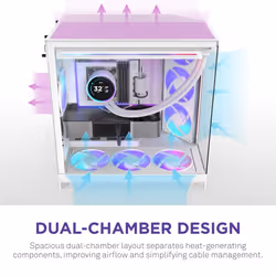 NZXT H9 Flow RGB+ Midi Tower White - Additional view 6