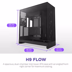 NZXT H9 Flow Midi Tower Black - Additional view 2
