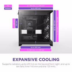 NZXT H9 Flow Midi Tower Black - Additional view 3
