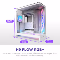 NZXT H9 Flow RGB Midi Tower White - Additional view 2