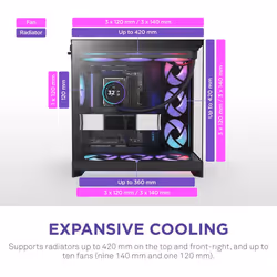 NZXT H9 Flow RGB Midi Tower Black - Additional view 4