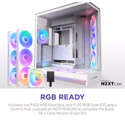 NZXT H9 Flow RGB+ Midi Tower White - Additional view 3