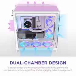 NZXT H9 Flow RGB+ Midi Tower White - Additional view 6