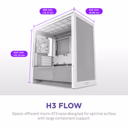 NZXT H9 H3 Flow Midi Tower White - Additional view 2