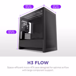 NZXT H9 H3 Flow Midi Tower Black - Additional view 2