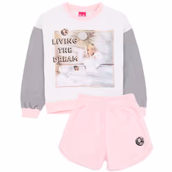 Barbie Long Sleeve Short Leg Pyjama Set (Girls Pink) - 3-4 Years