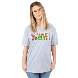 Marvel Short Sleeved T-Shirt (Womens Grey) - Small